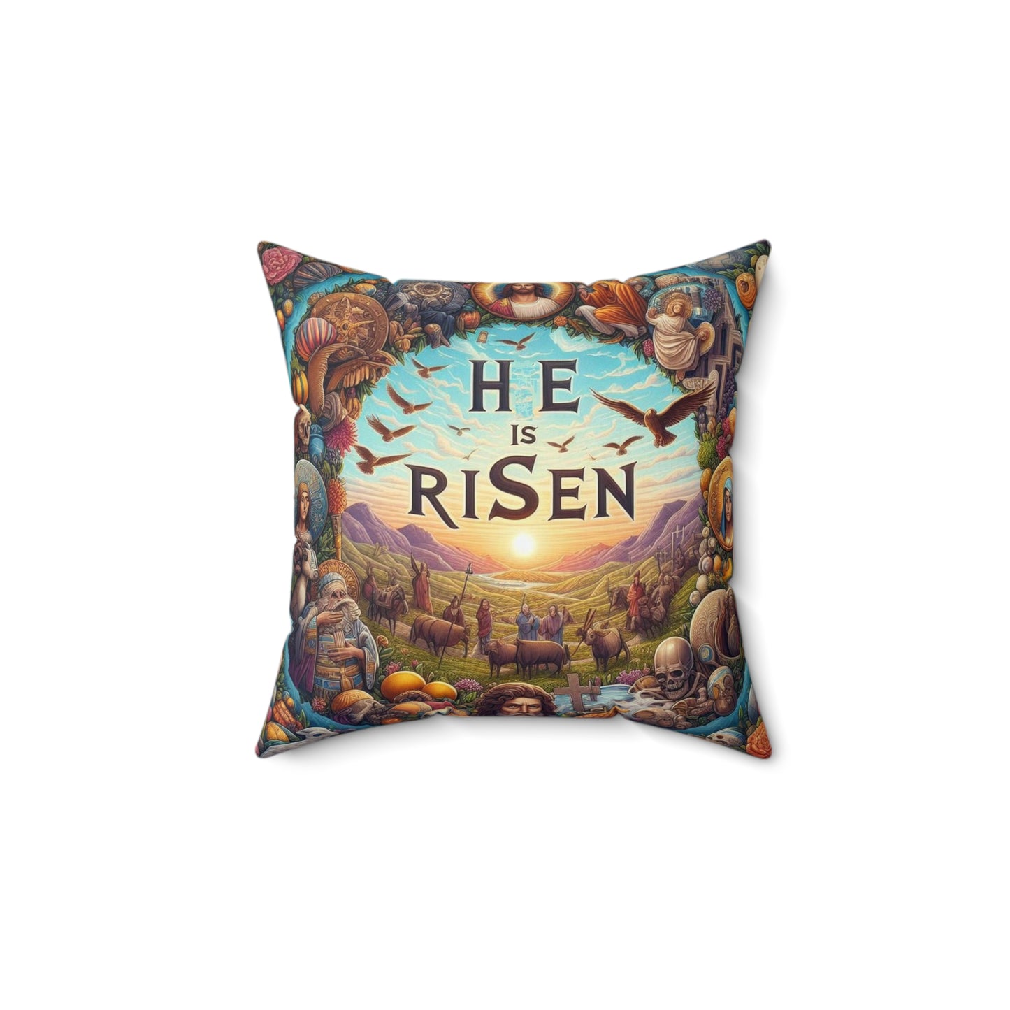 He Is Risen - Spun Polyester Square Pillow