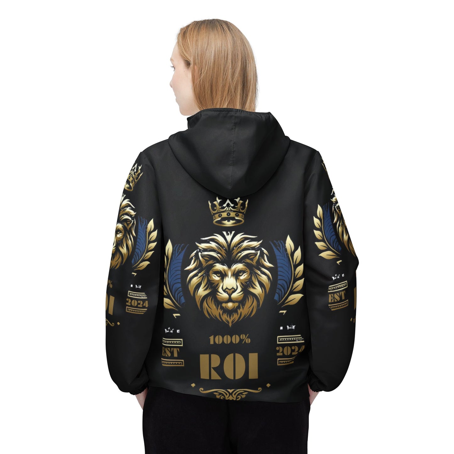 1000%ROI Windbreaker Jacket - Black - Customizable