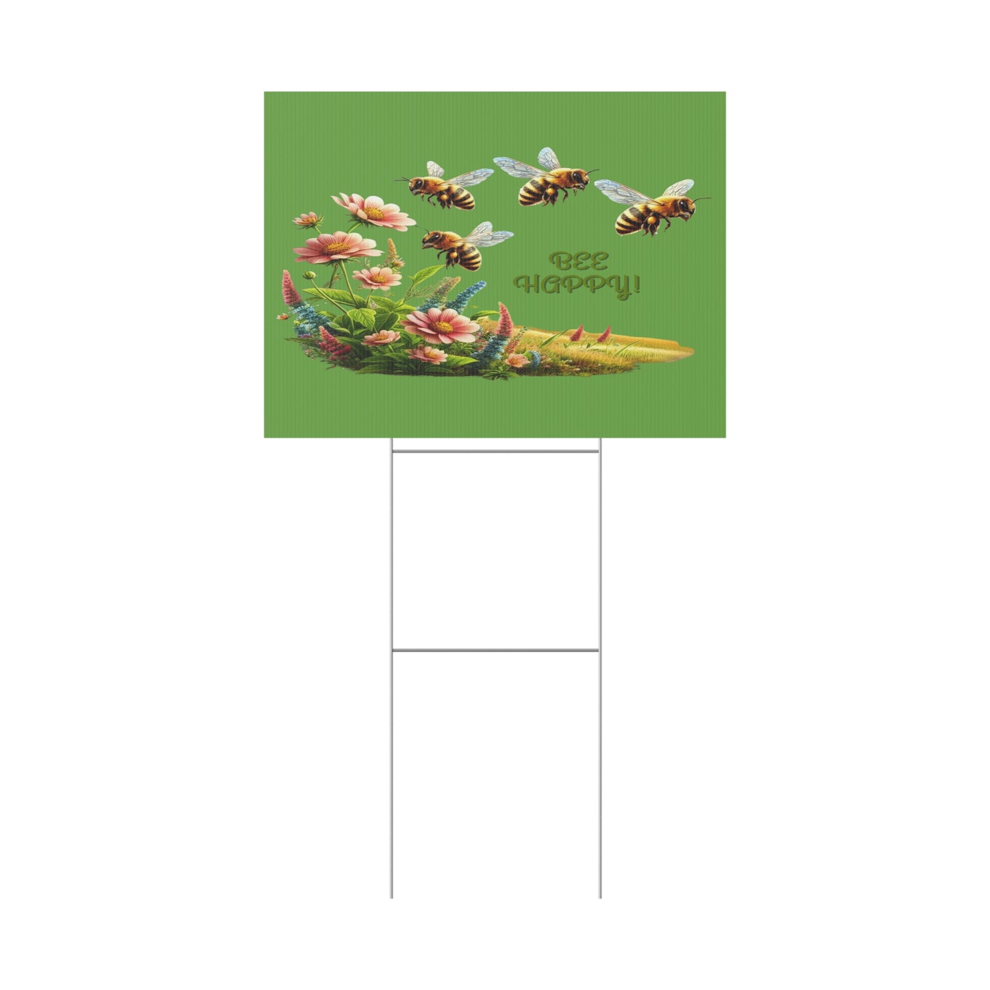 Bee Happy - Plastic Garden Sign