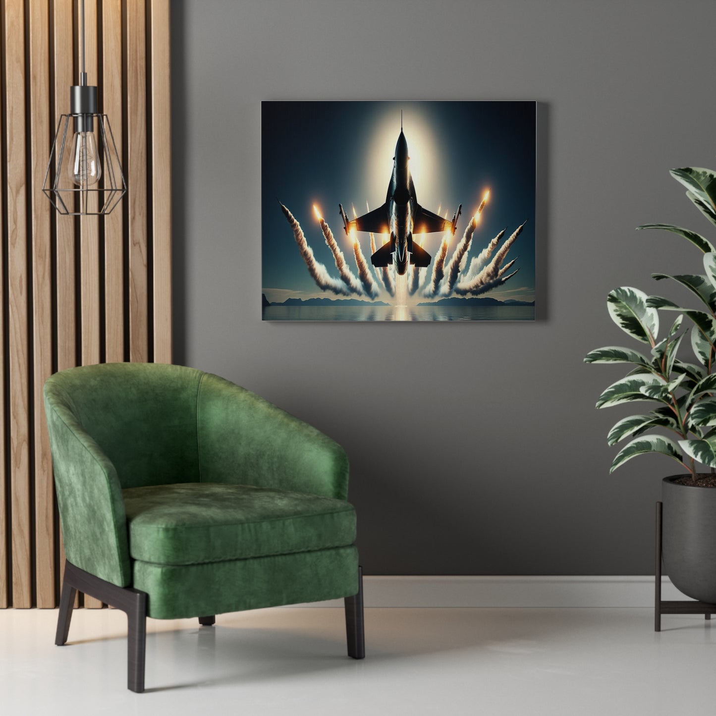 Afterburners, F16 Aircraft on Stretched Canvas
