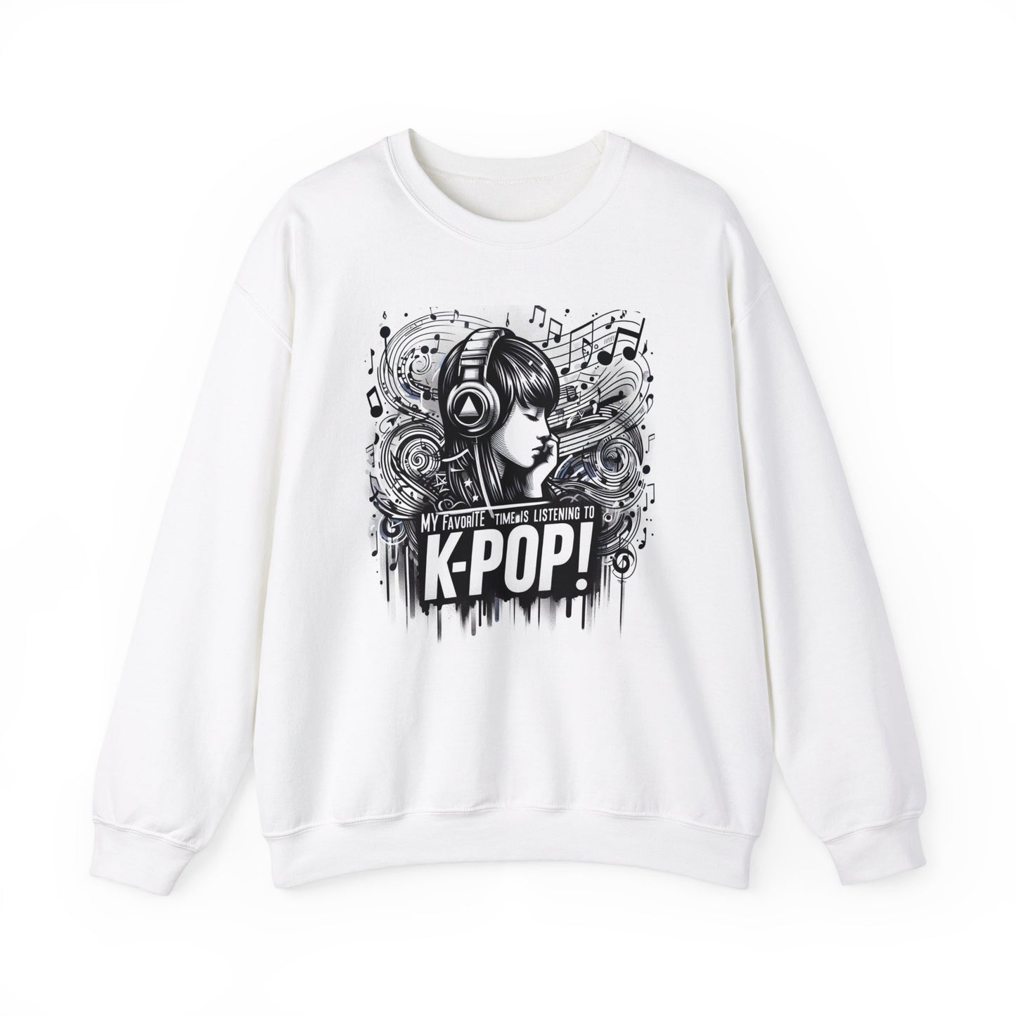 Listening To KPop - Unisex Heavy Blend™ Crewneck Sweatshirt