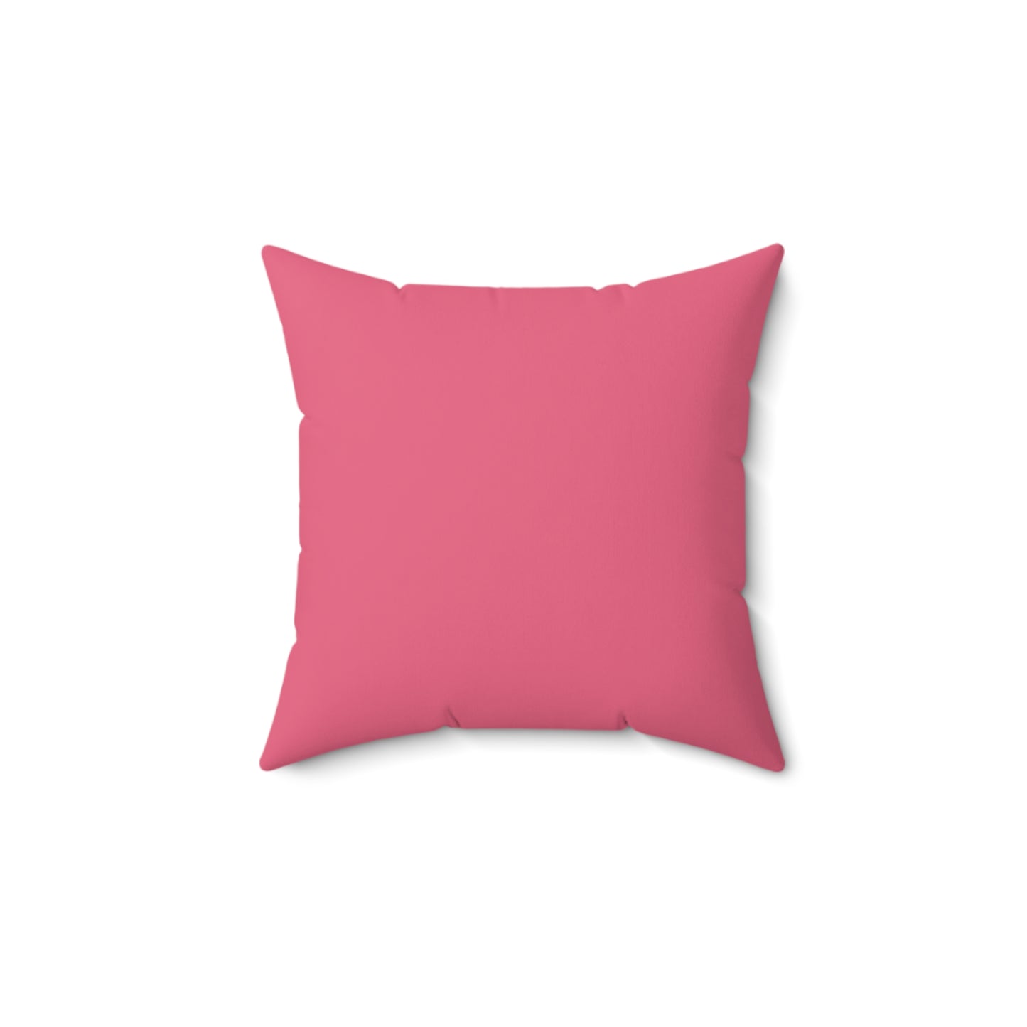 Rose Pink and White Spun Polyester Square Pillow
