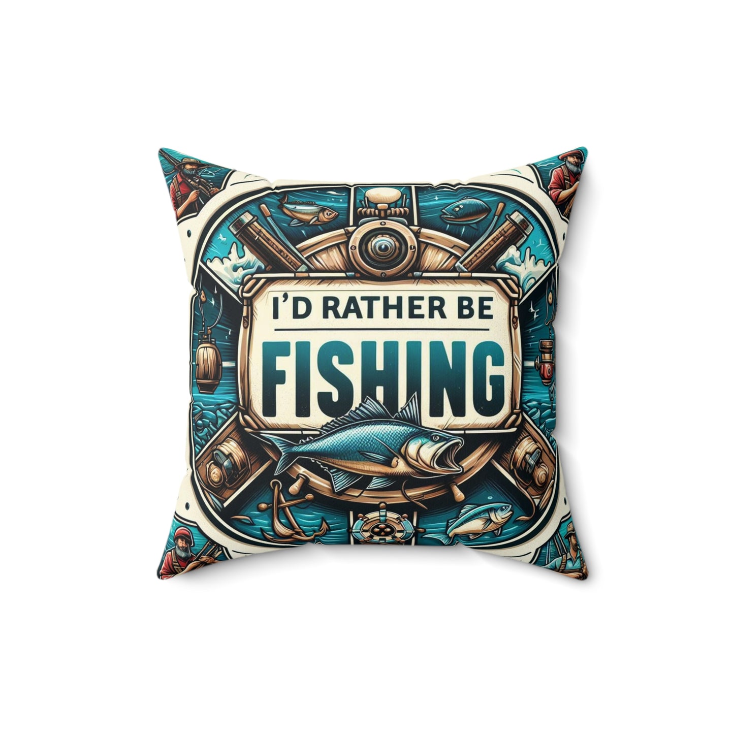 I'd Rather Be Fishing Pillow