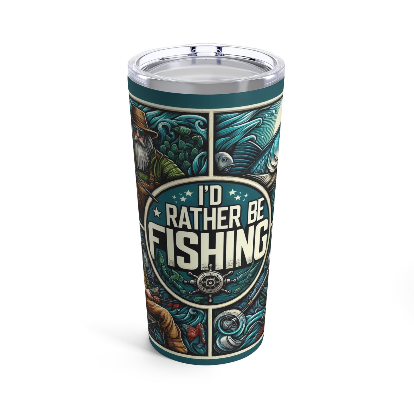 I'd Rather Be Fishing - 20oz Dark Teal Tumbler