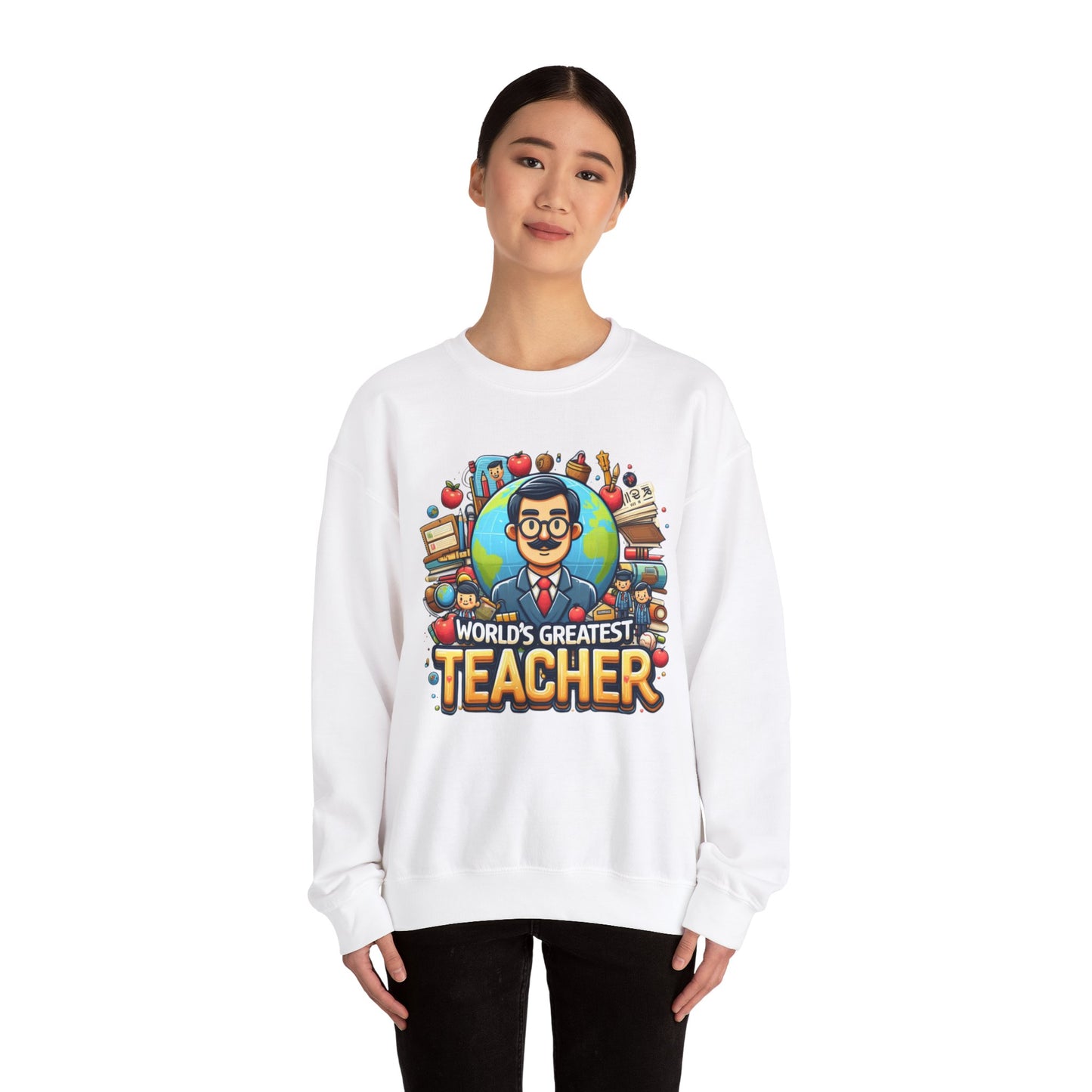 World's Greatest Teacher - Unisex Heavy Blend™ Crewneck Sweatshirt (G1)