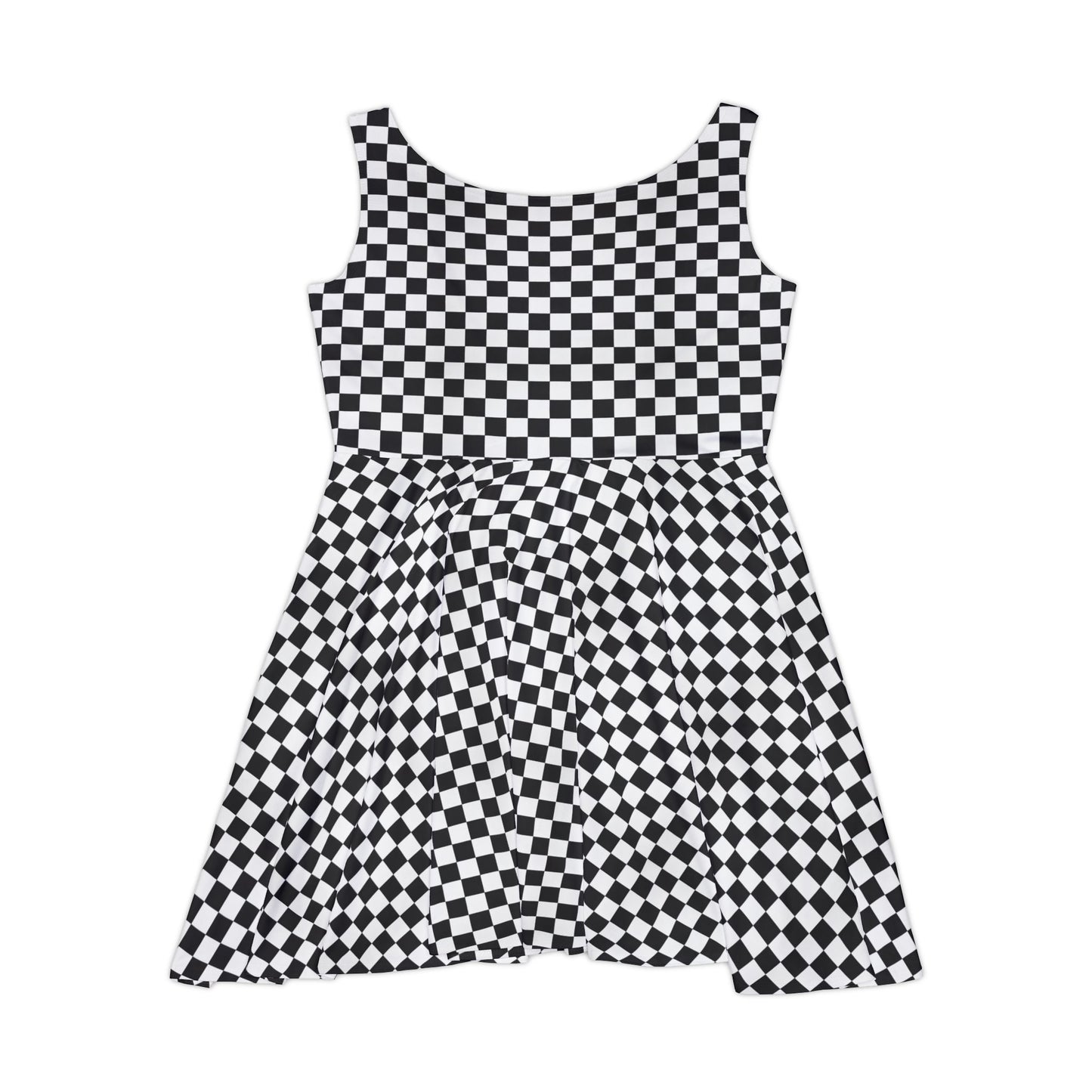 Black and White Checkboard Skater Dress