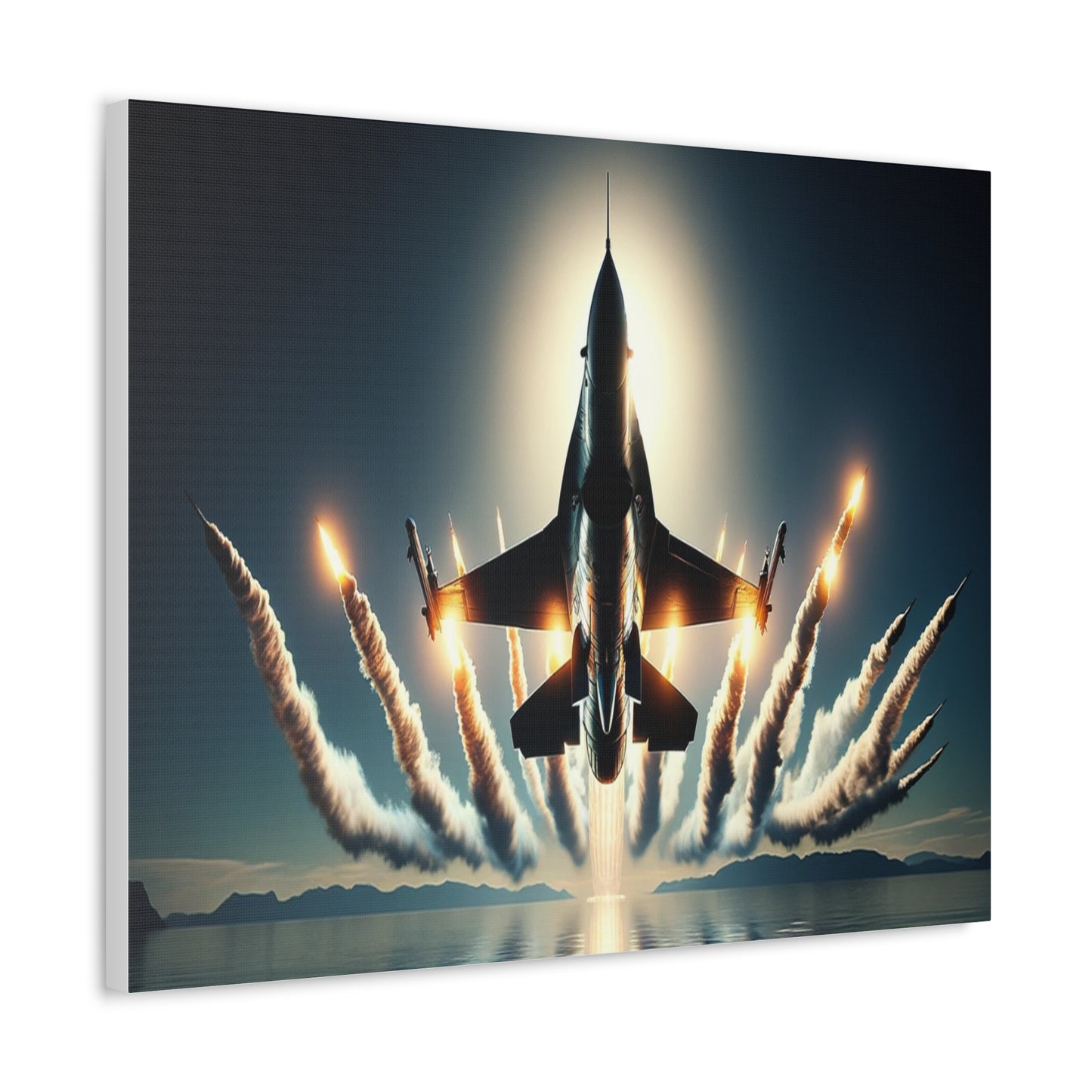 Afterburners, F16 Aircraft on Stretched Canvas