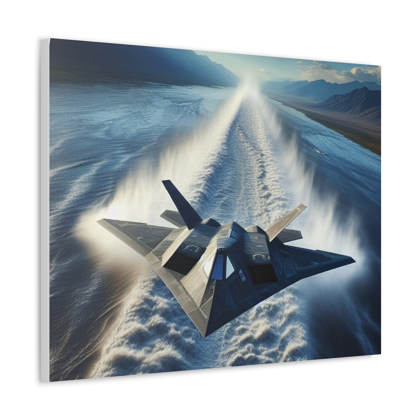 F117 Aircraft On Low Approach -  Stretched Canvas