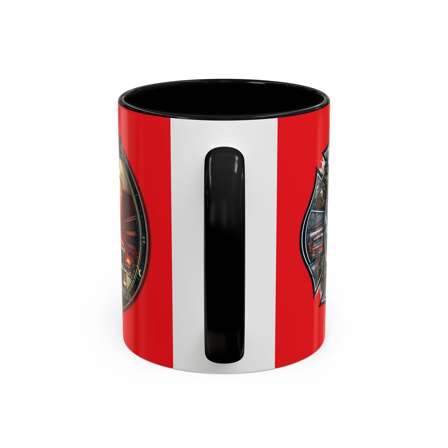 Courage Under Fire - Fire Chief - Hook and Ladder - 11oz Red, Pink, and Black Accents Coffee Mug