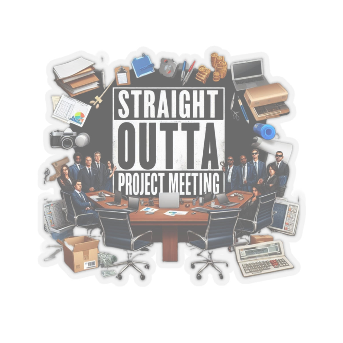 Straight Outta Project Meeting Sticker
