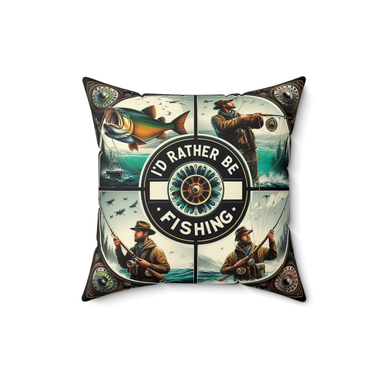 I'd Rather Be Fishing - Square Pillow