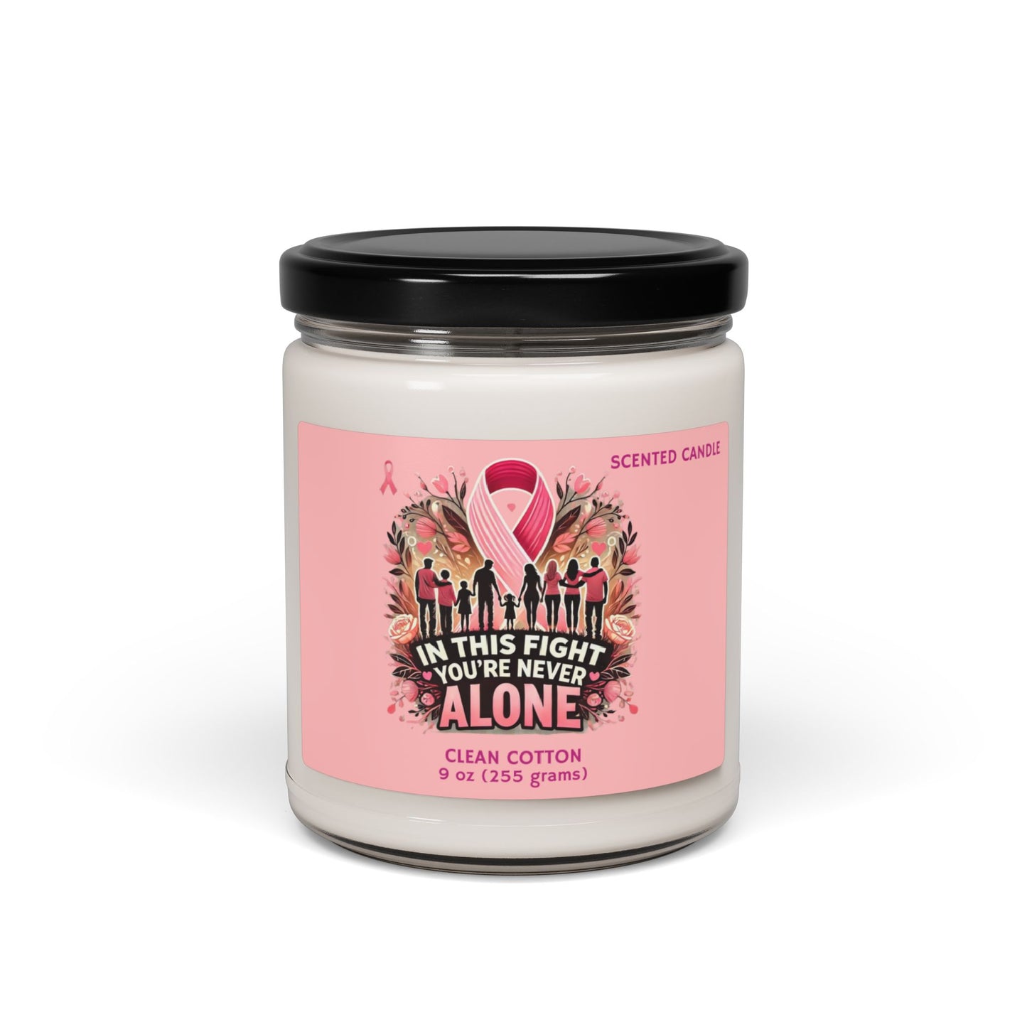Breast Cancer Awareness Clean Cotton Scented Soy Candle, 9oz