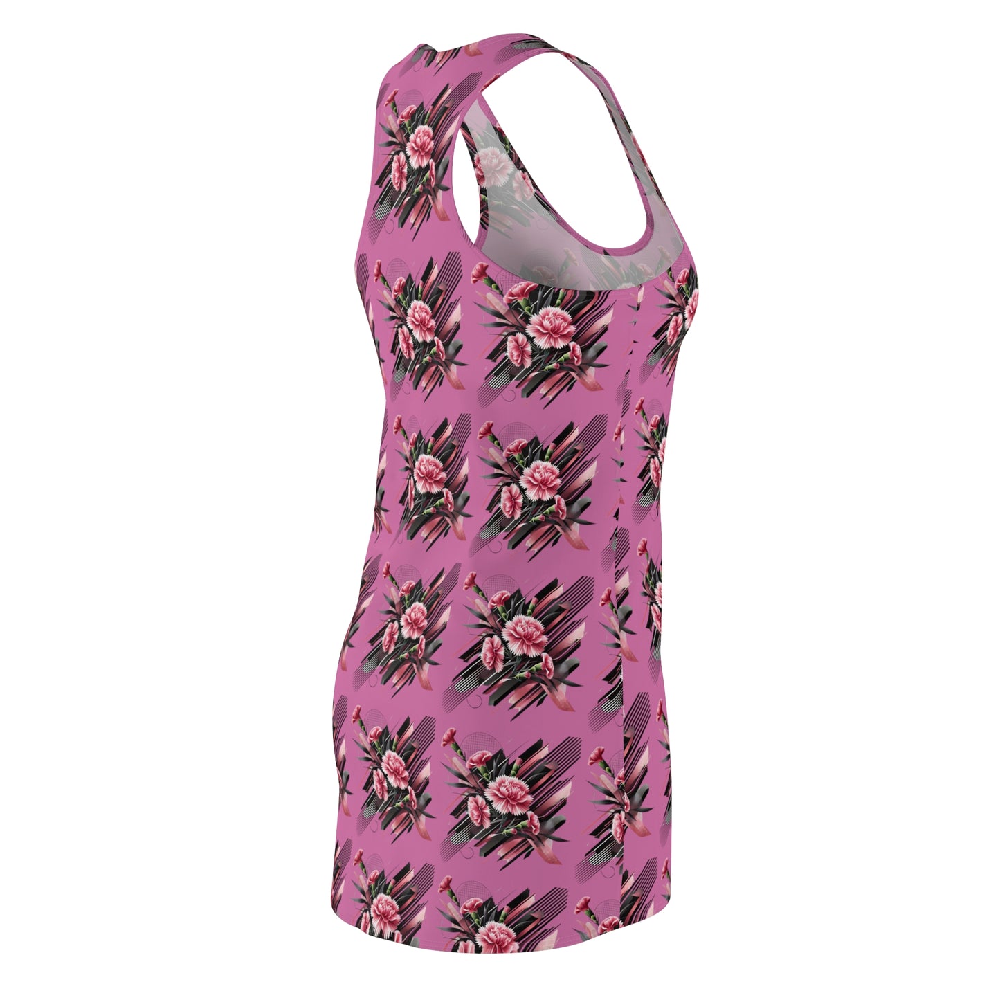 Pink Carnations On Light Pink Racerback Dress