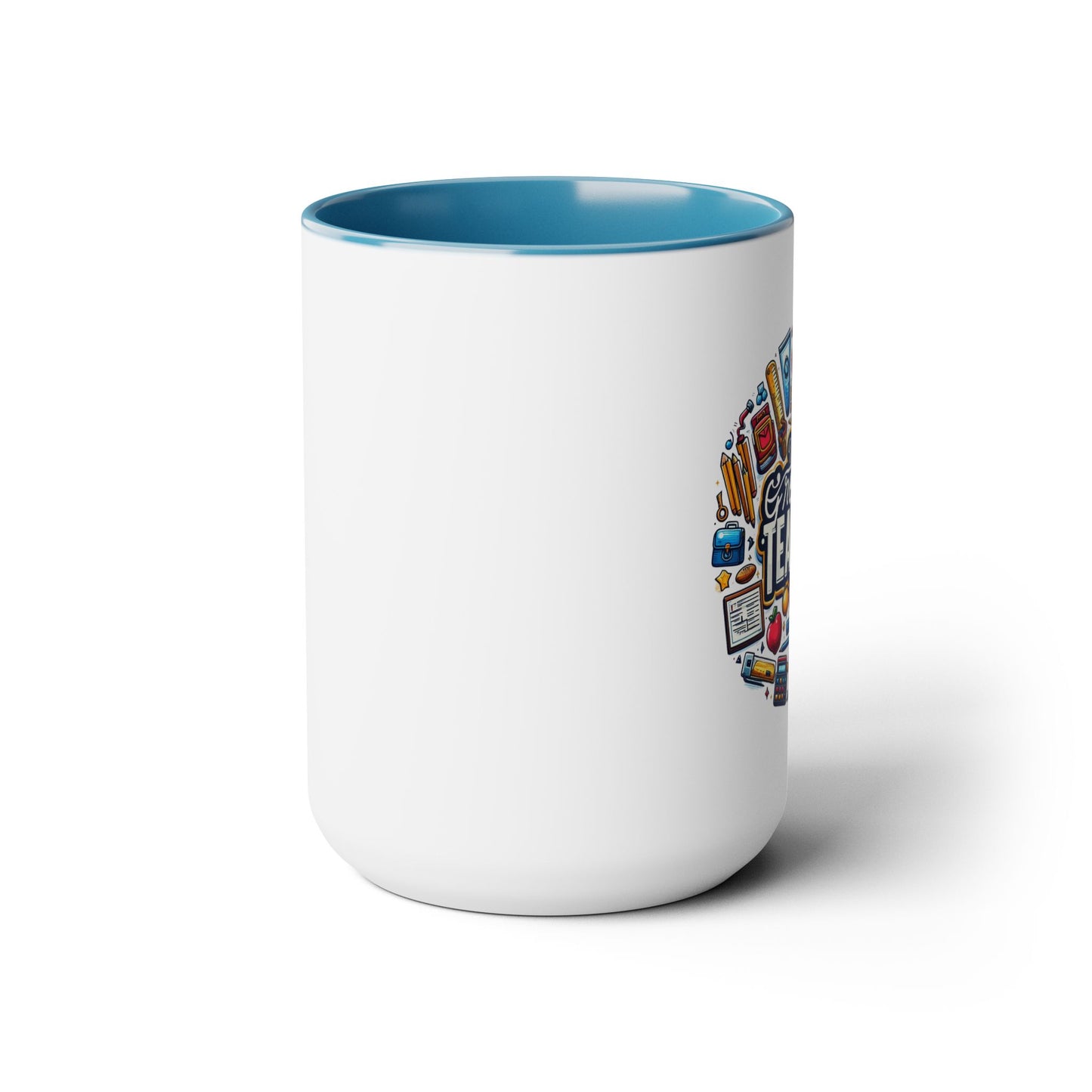 World's Greatest Teacher - Two-Tone Coffee Mugs, 15oz, (RightG2)