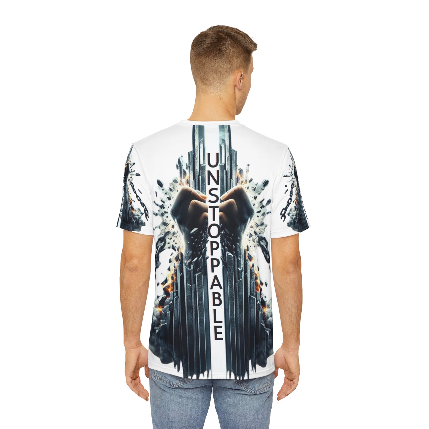 UNSTOPPABLE -Men's Polyester Tee - White