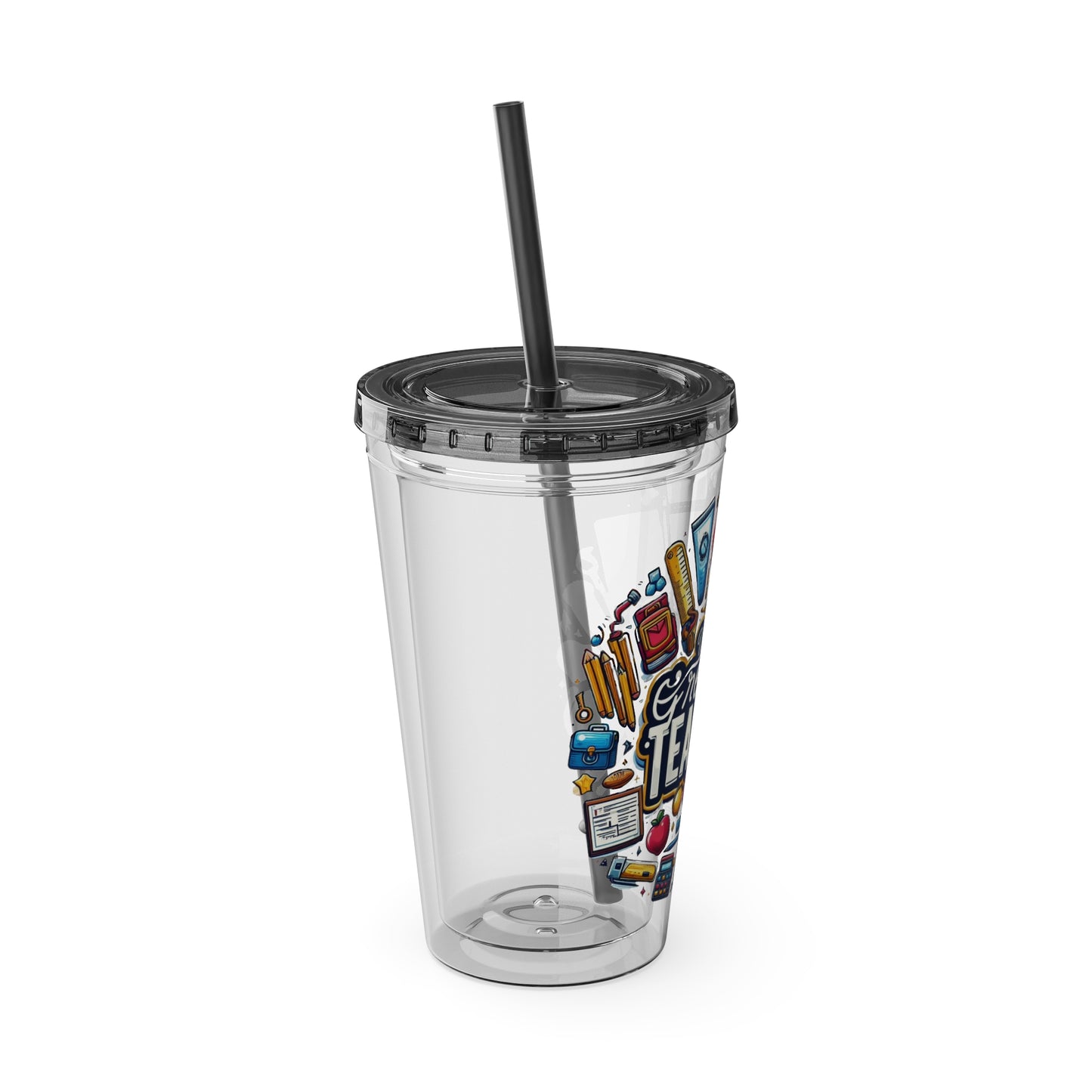 World's Greatest Teacher - Sunsplash Tumbler with Straw, 16oz (G2)
