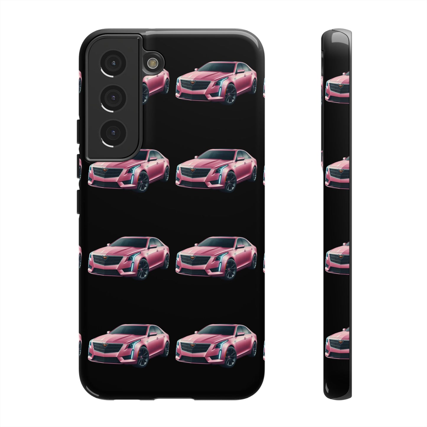 Pink Caddy On Black Phone Case