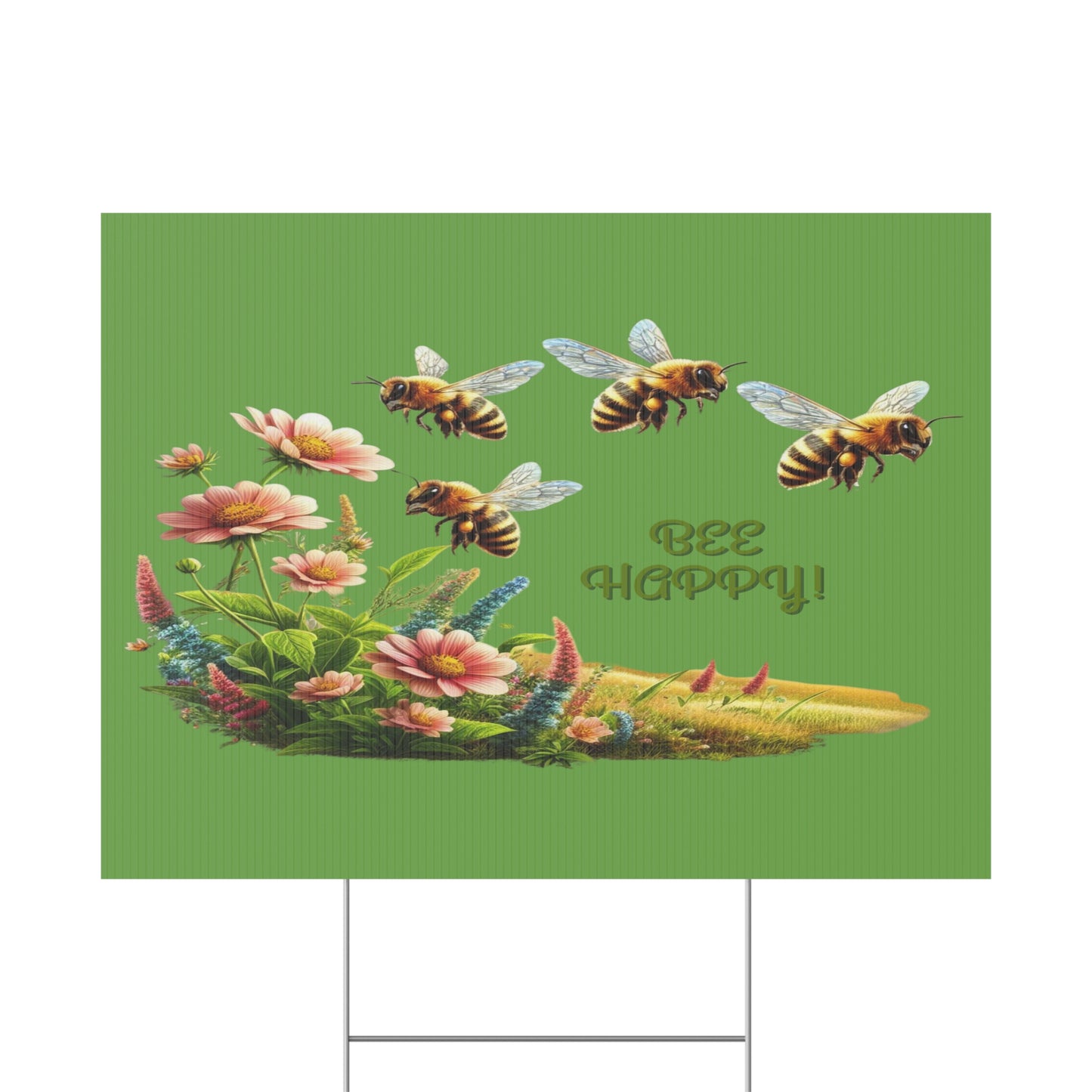 Bee Happy - Plastic Garden Sign