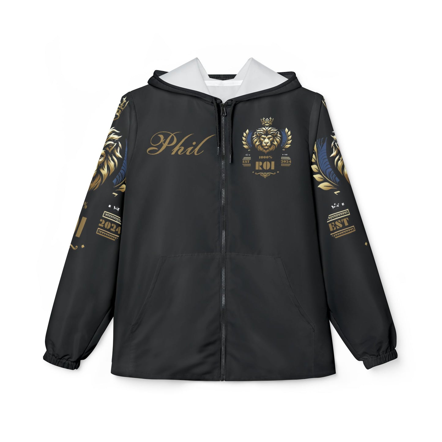 1000%ROI Windbreaker Jacket - Black - Customizable