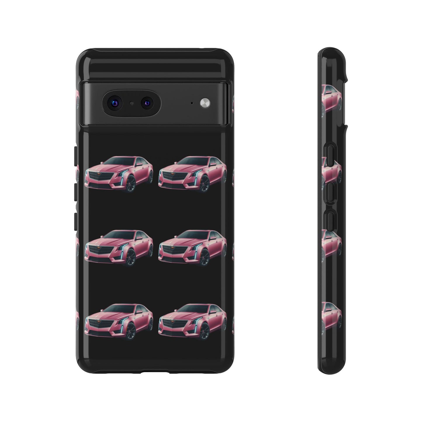 Pink Caddy On Black Phone Case