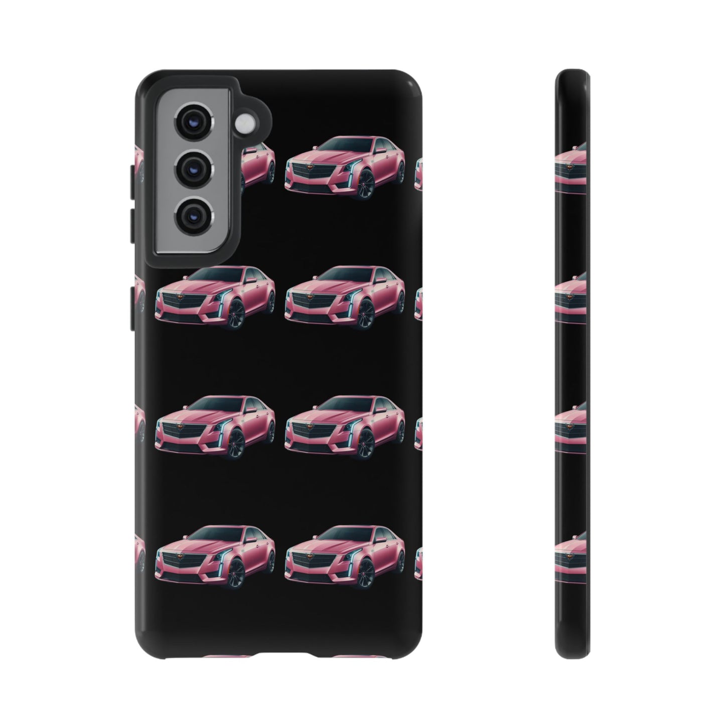 Pink Caddy On Black Phone Case