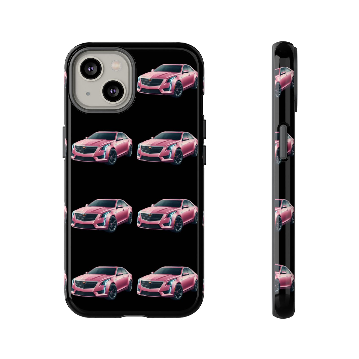 Pink Caddy On Black Phone Case