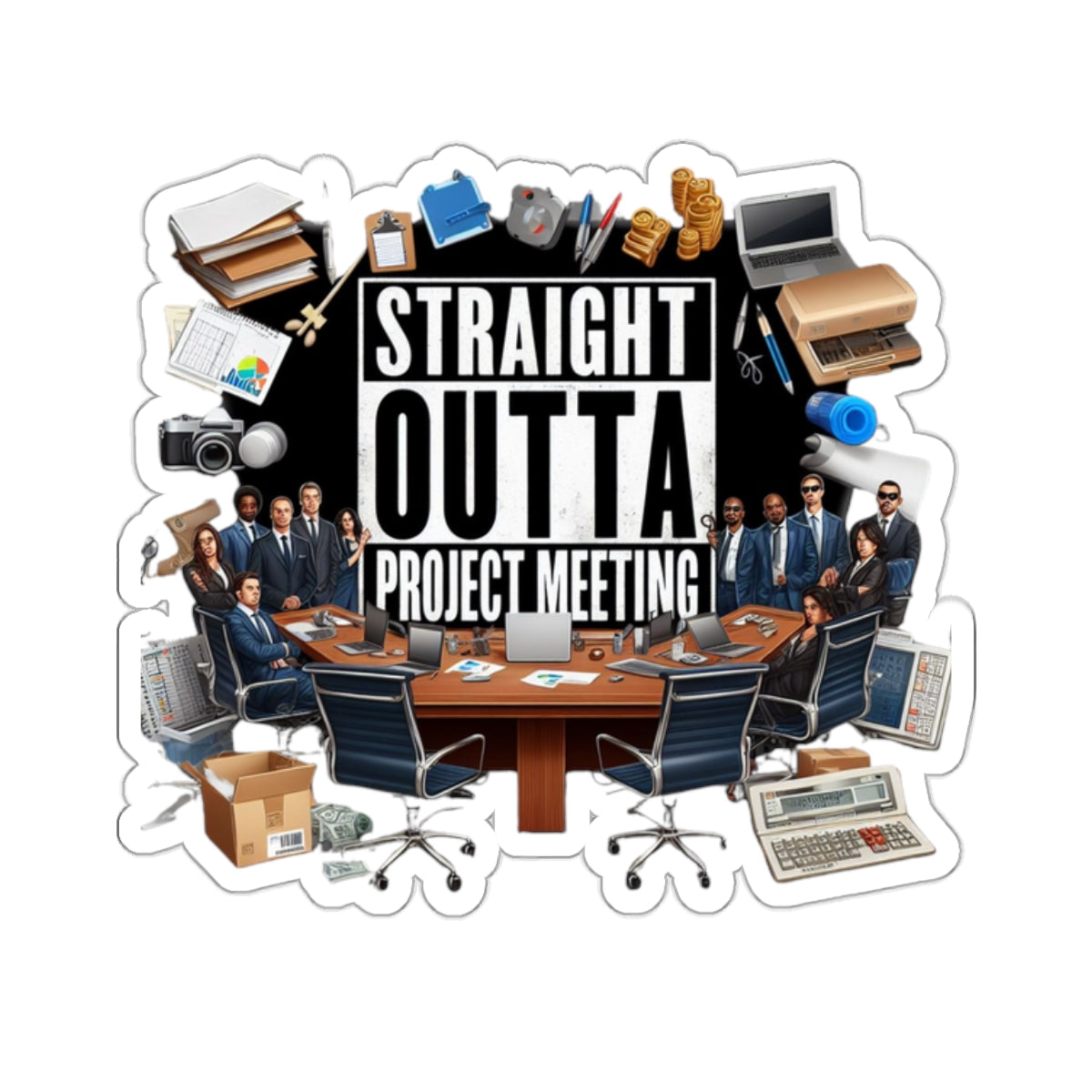Straight Outta Project Meeting Sticker