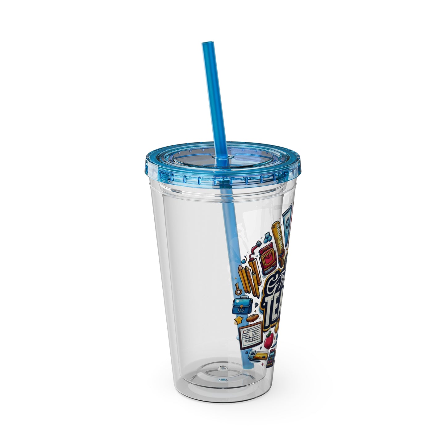 World's Greatest Teacher - Sunsplash Tumbler with Straw, 16oz (G2)