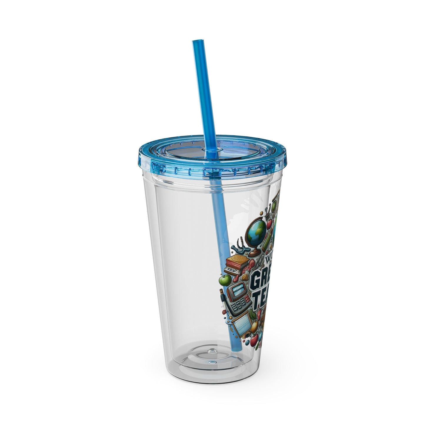 World's Greatest Teacher - Sunsplash Tumbler with Straw, 16oz (G3)