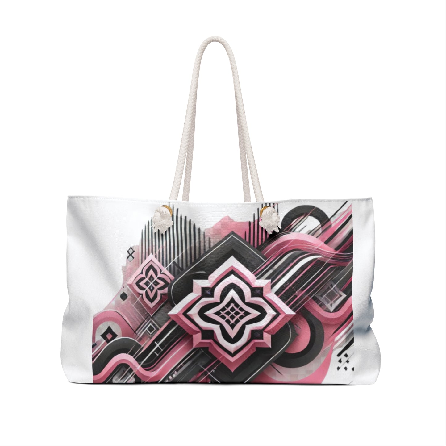 Pink Quatrefoil Weekender Bag