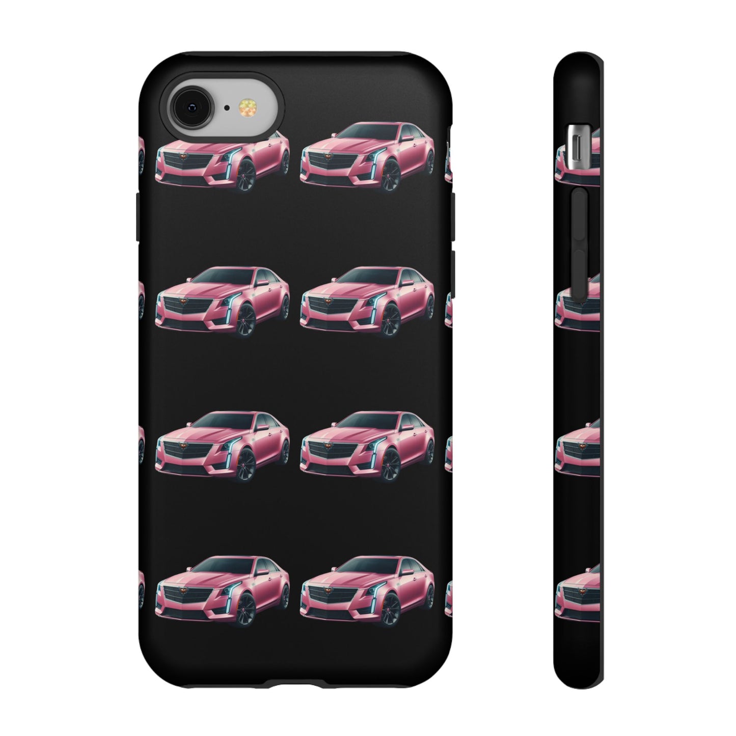 Pink Caddy On Black Phone Case