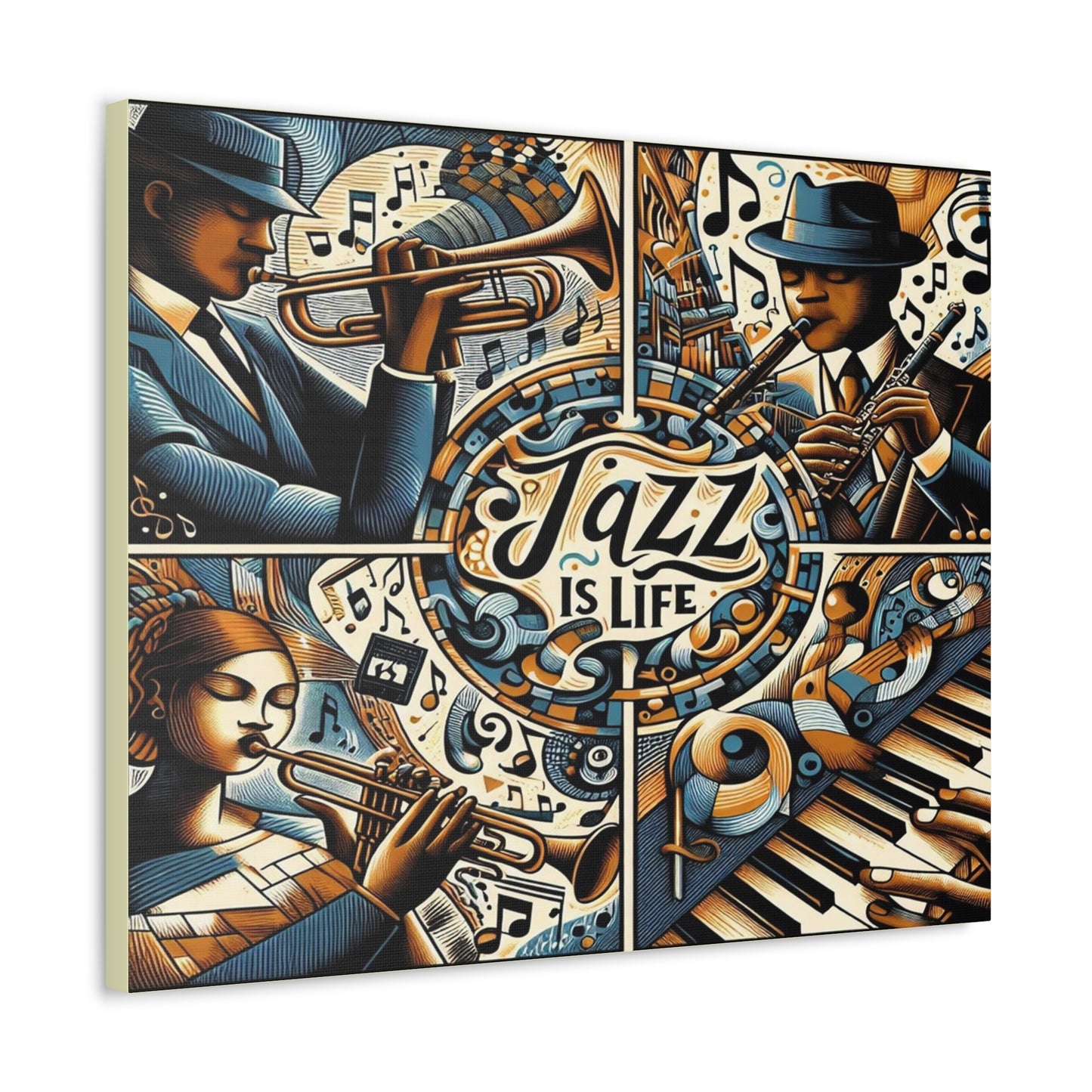 Jazz Is Life - Original Inspiration - on Stretched Canvas