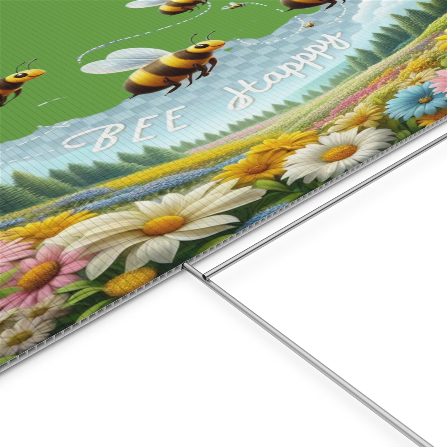 Bee Happy - Plastic Garden Sign