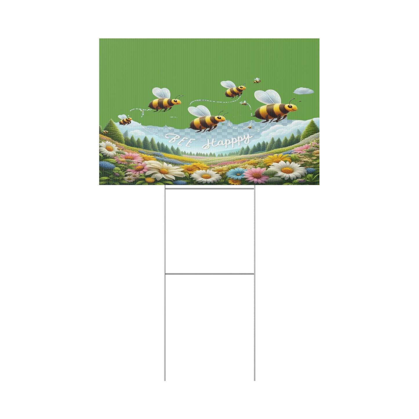 Bee Happy - Plastic Garden Sign