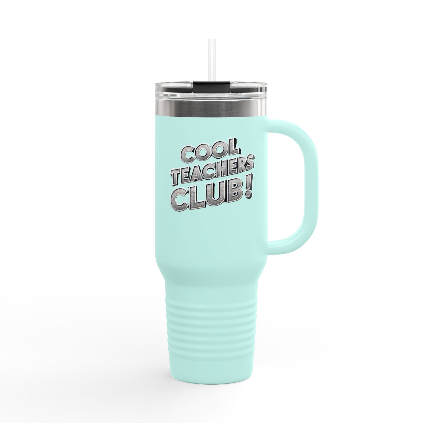 Cool Teacher's Club, Spill-proof, 40oz Stainless Steel Insulated Travel Mug