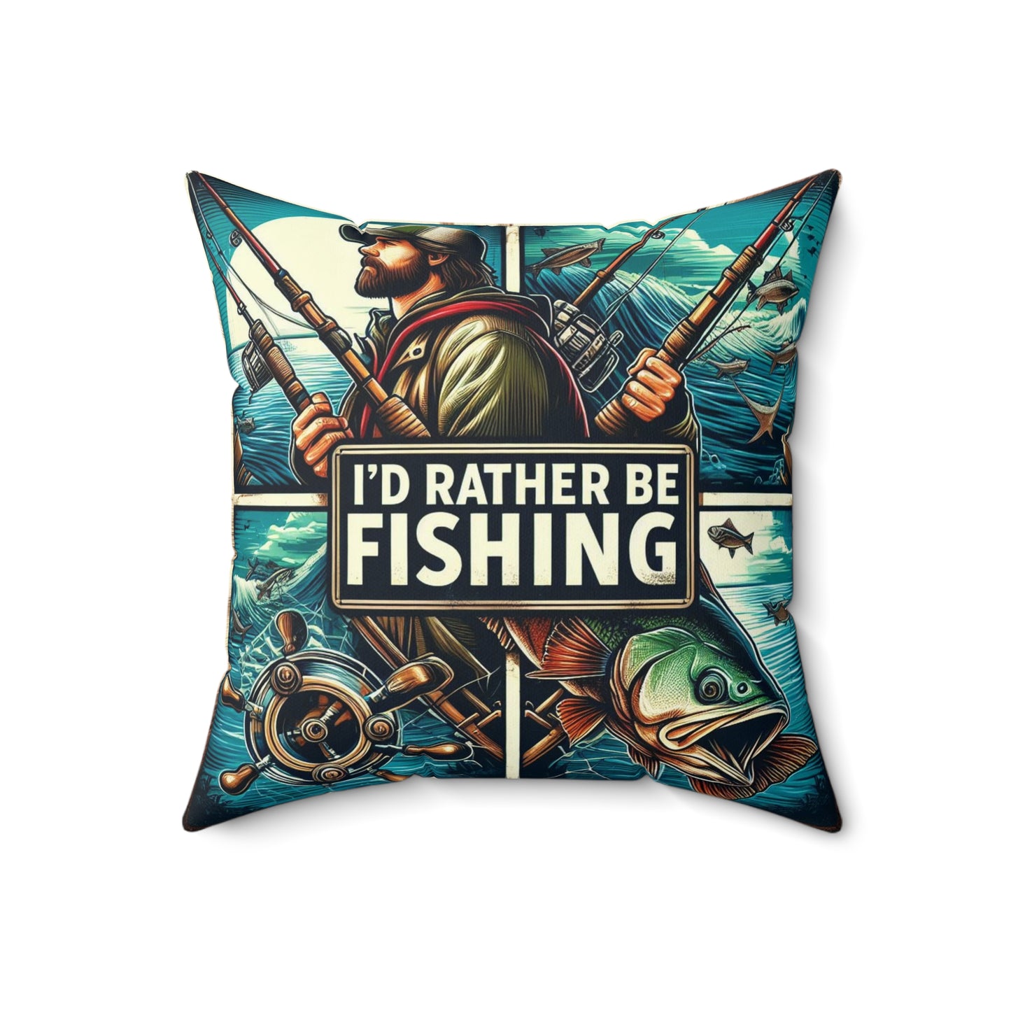 I'd Rather Be Fishing Pillow