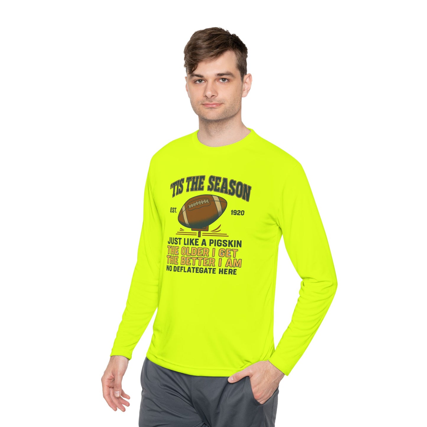 'TIS THE SEASON, Festive Long Sleeve Tee for Football Lovers, Perfect Gift for Sports Dads