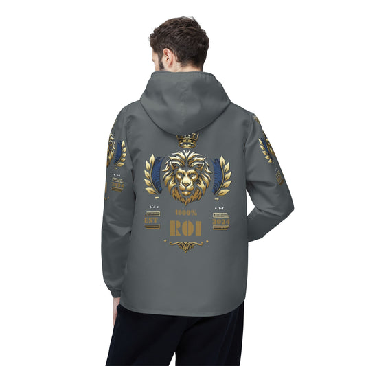 1000%ROI Windbreaker Jacket - Light Grey- Level Up Flag