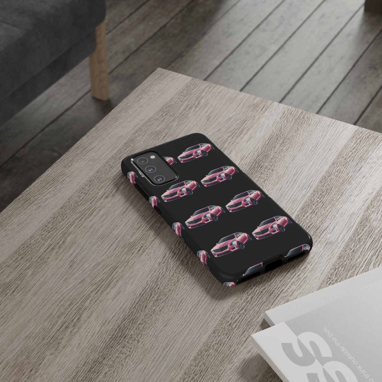 Pink Caddy On Black Phone Case
