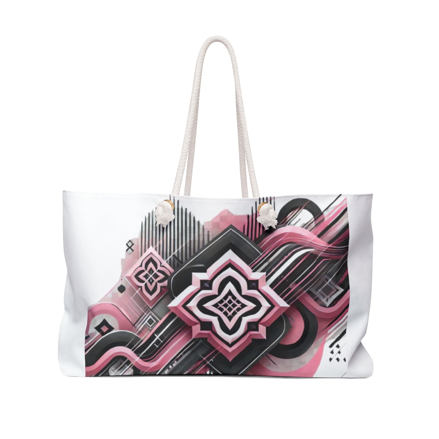 Pink Quatrefoil Weekender Bag