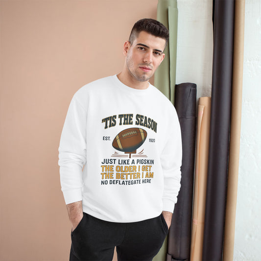 Champion Sweatshirt - 'TIS THE SEASON - Football Lover's Cozy Gift, Perfect for Holidays, Tailgating, Sports Fan Apparel, Humorous Sweatshirt