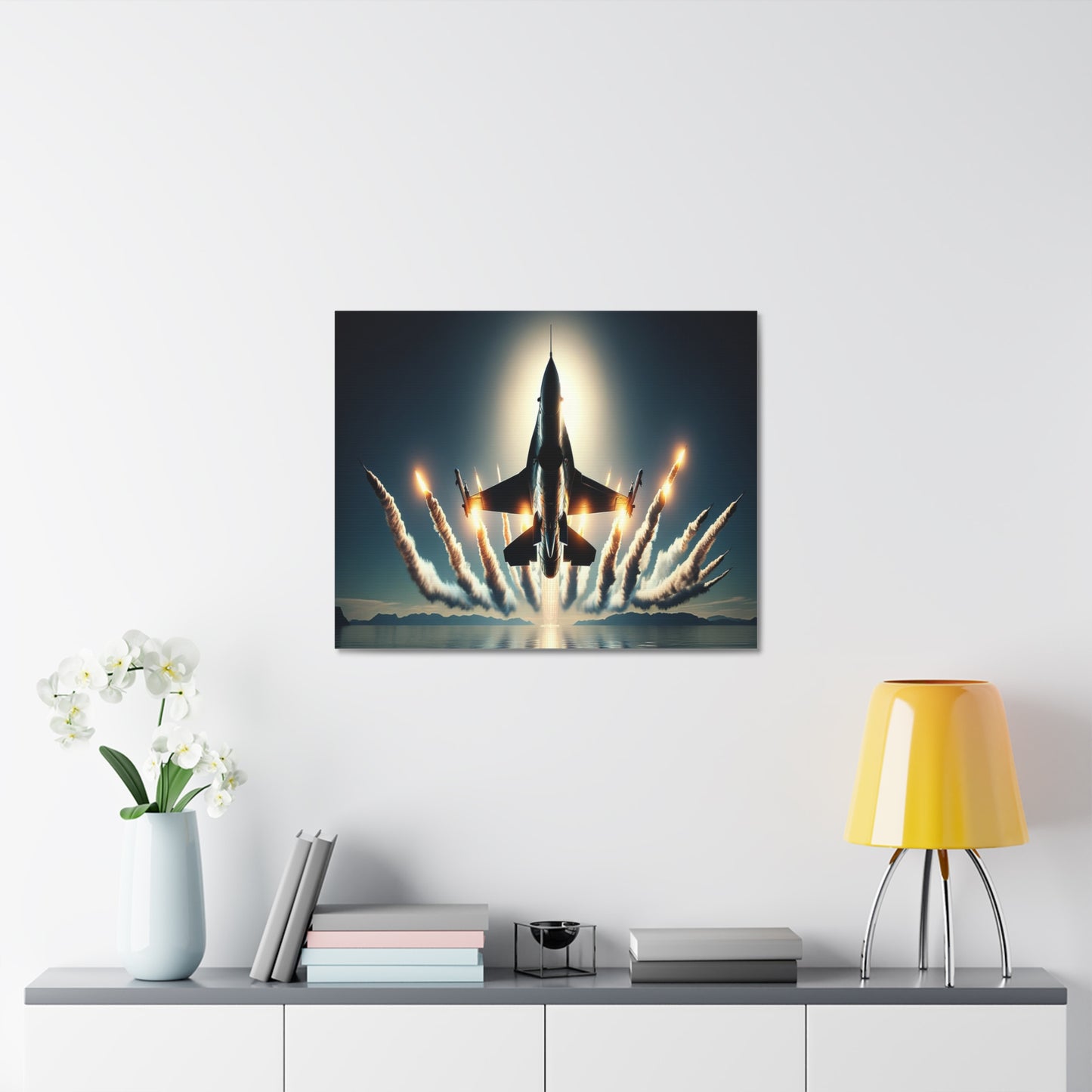 Afterburners, F16 Aircraft on Stretched Canvas