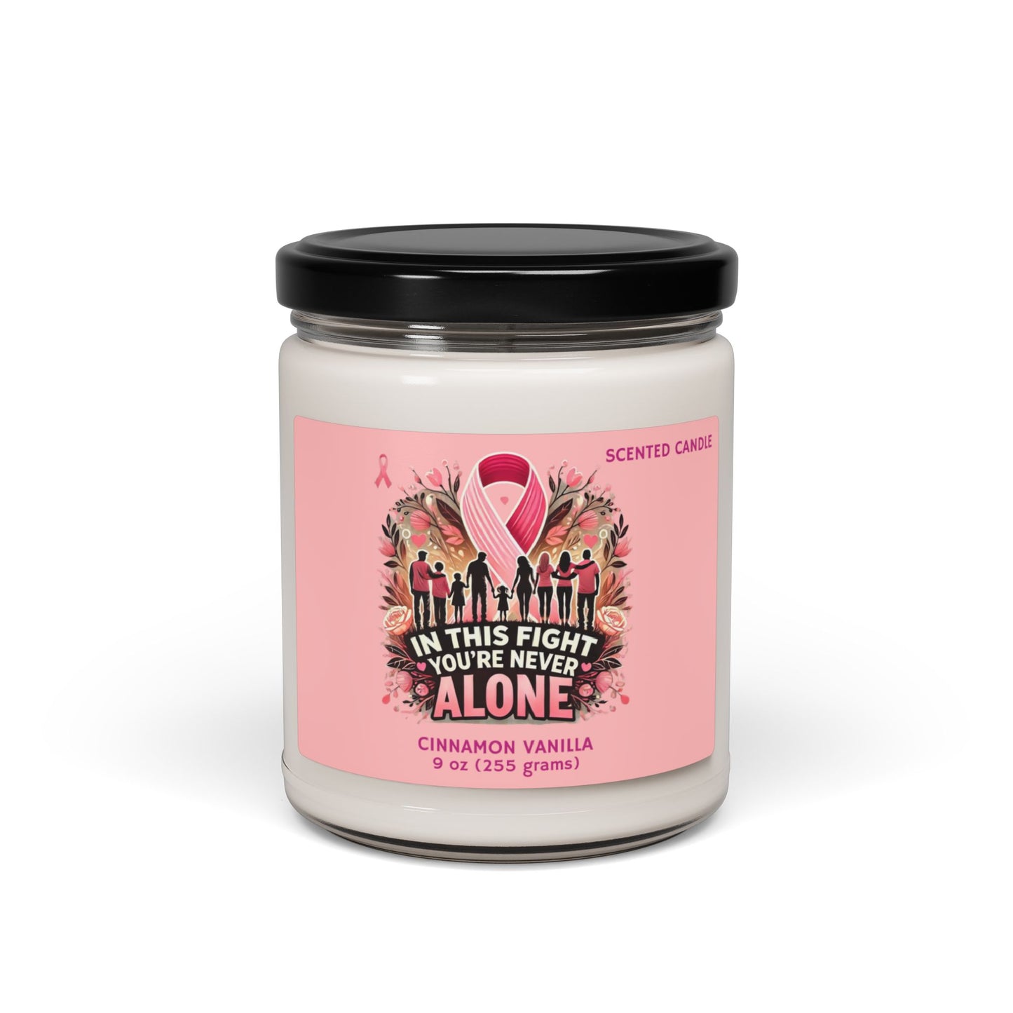 Breast Cancer Awareness, Cinnamon Vanilla Scented Soy Candle, 9oz