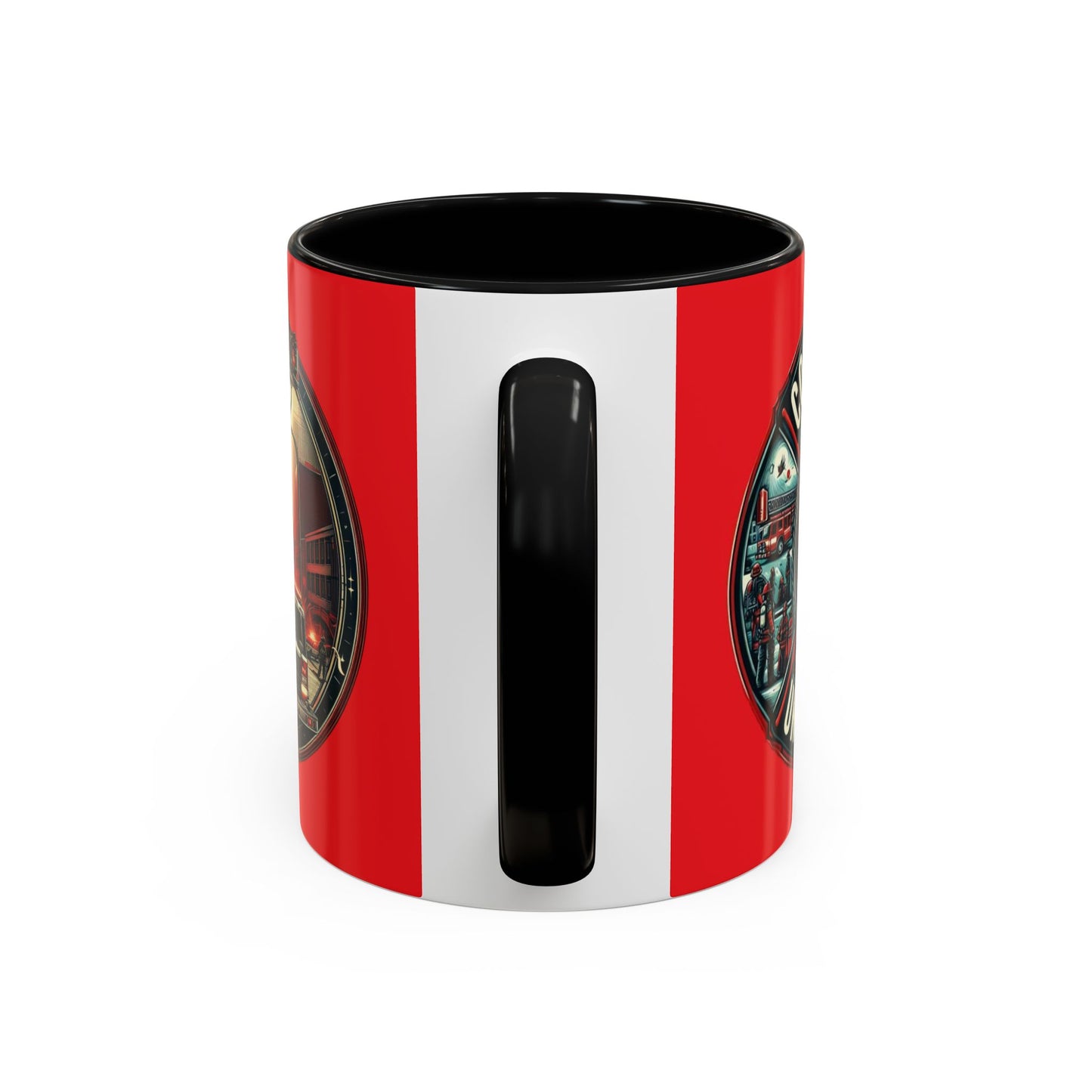 Courage Under Fire - Hook and Ladder 11oz Red Accent Coffee Mug