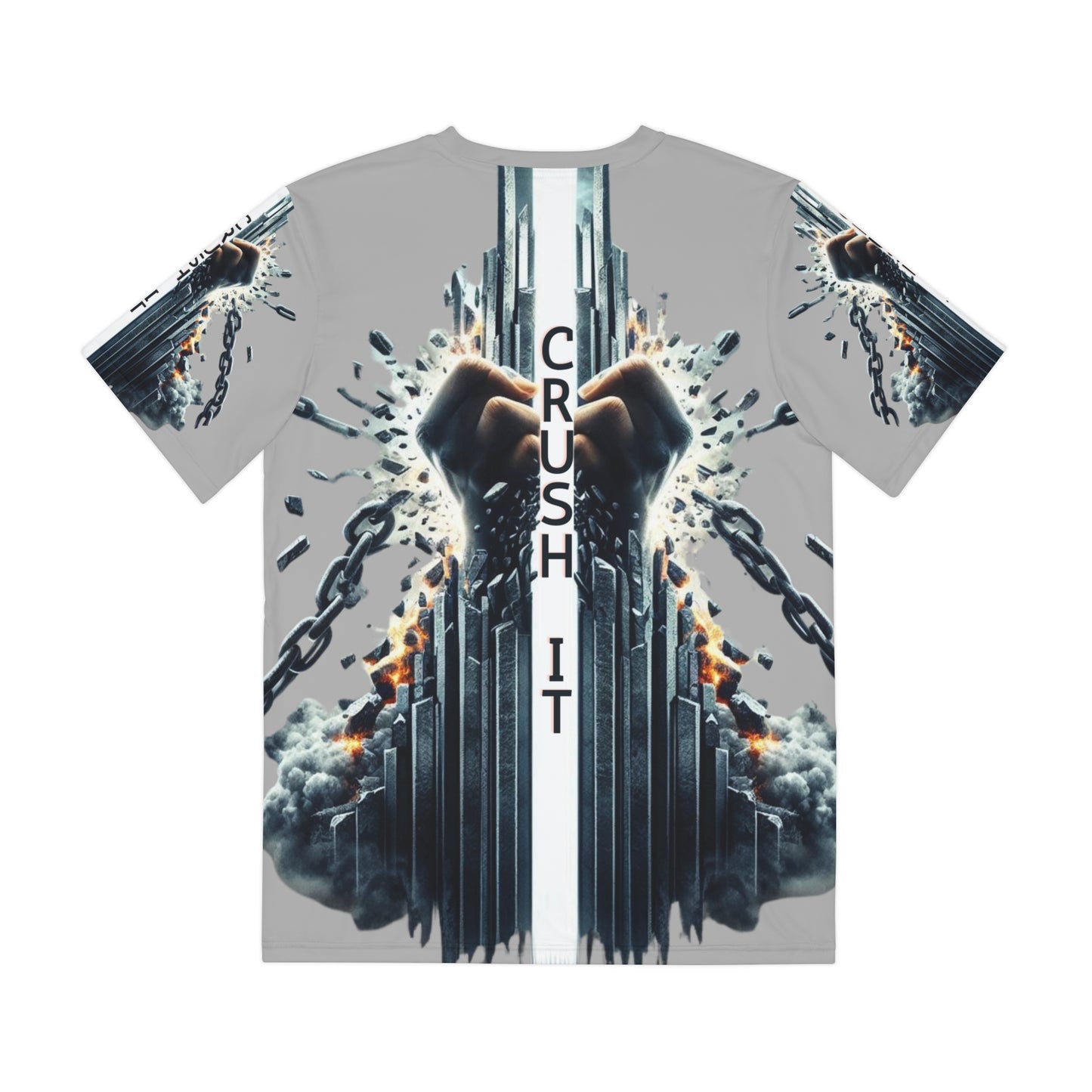 CRUSH IT! -Men's Polyester Tee - Light Grey