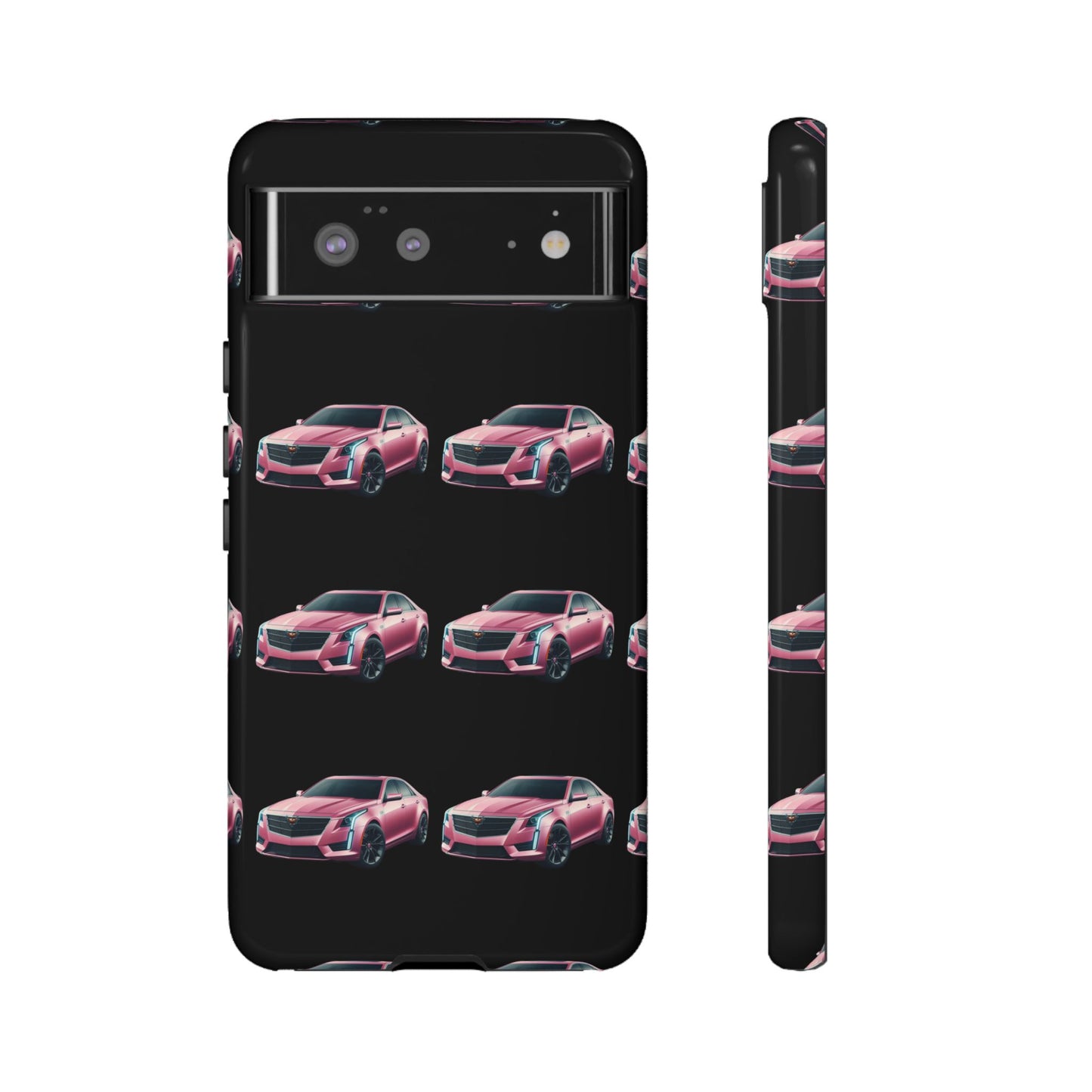 Pink Caddy On Black Phone Case