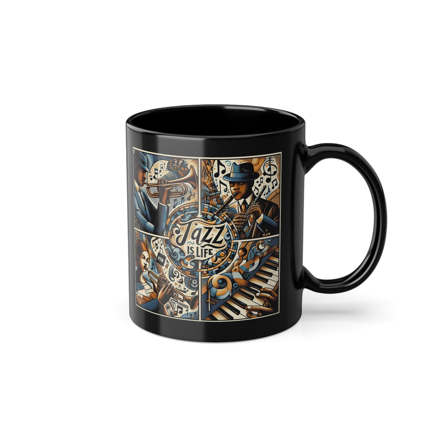Jazz Is Life - Jazz -2 Sided - 11oz Black Coffee Cup