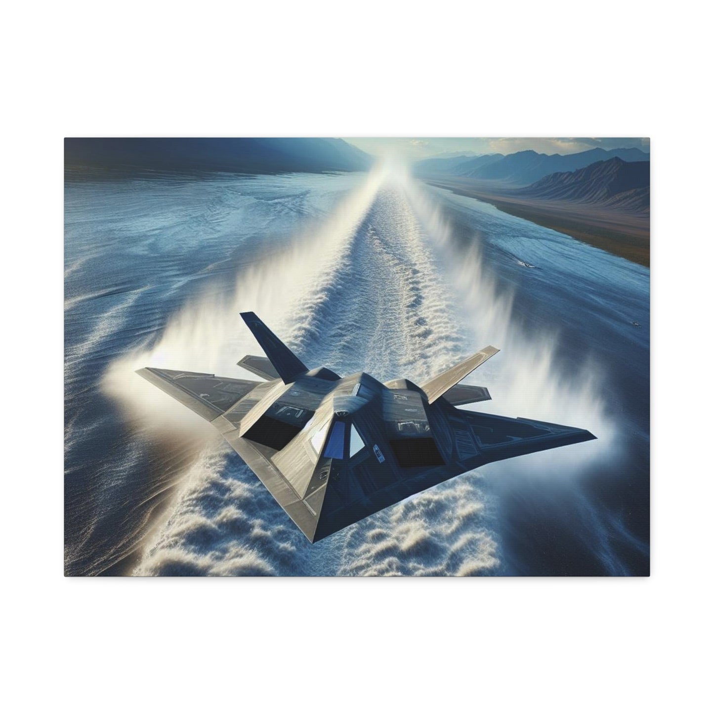F117 Aircraft On Low Approach -  Stretched Canvas