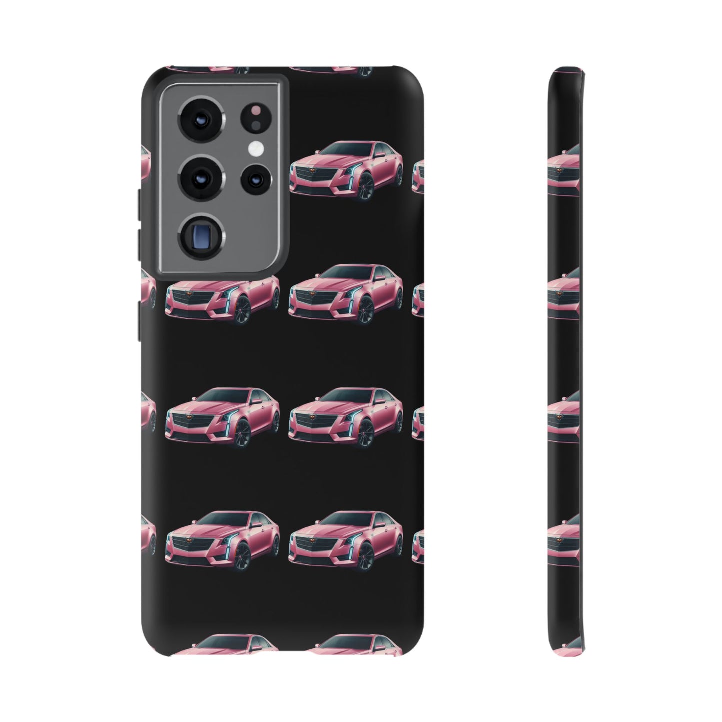 Pink Caddy On Black Phone Case