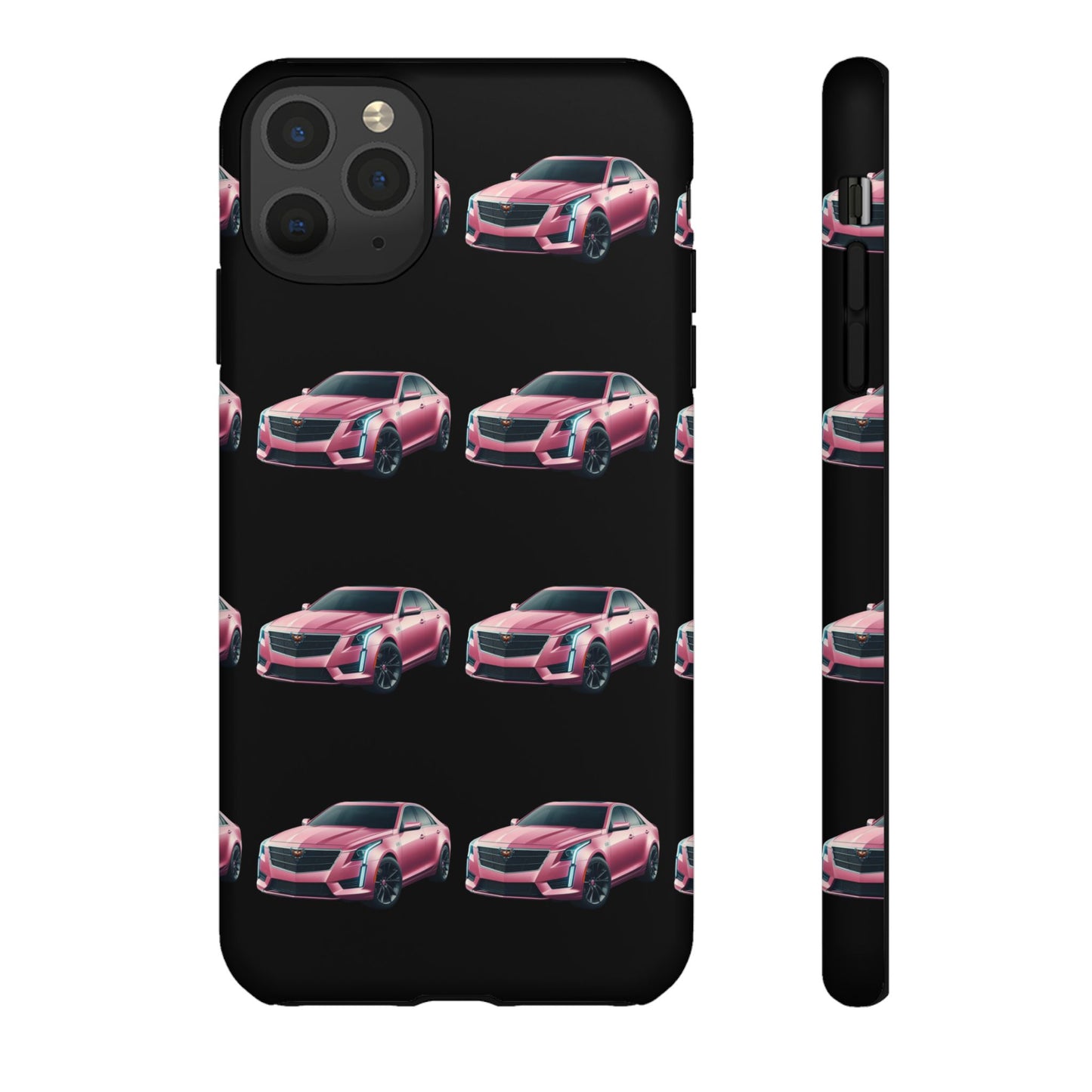 Pink Caddy On Black Phone Case